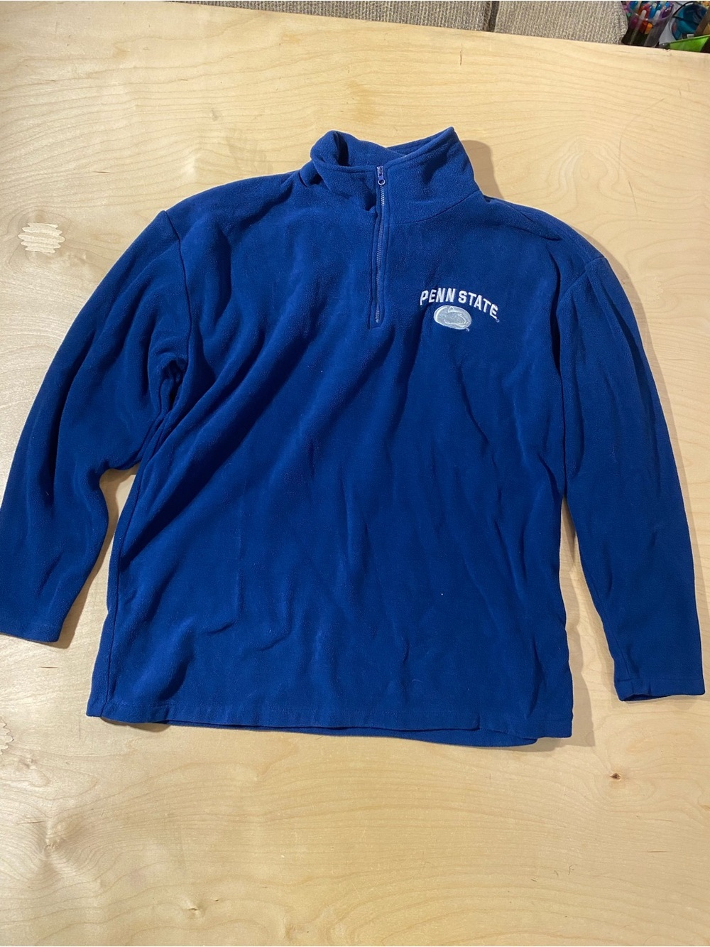 Big Ball Sports Penn State Navy Blue Quarter-Zip Fleece Pullover Large (RK)